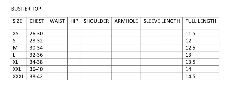 size chart