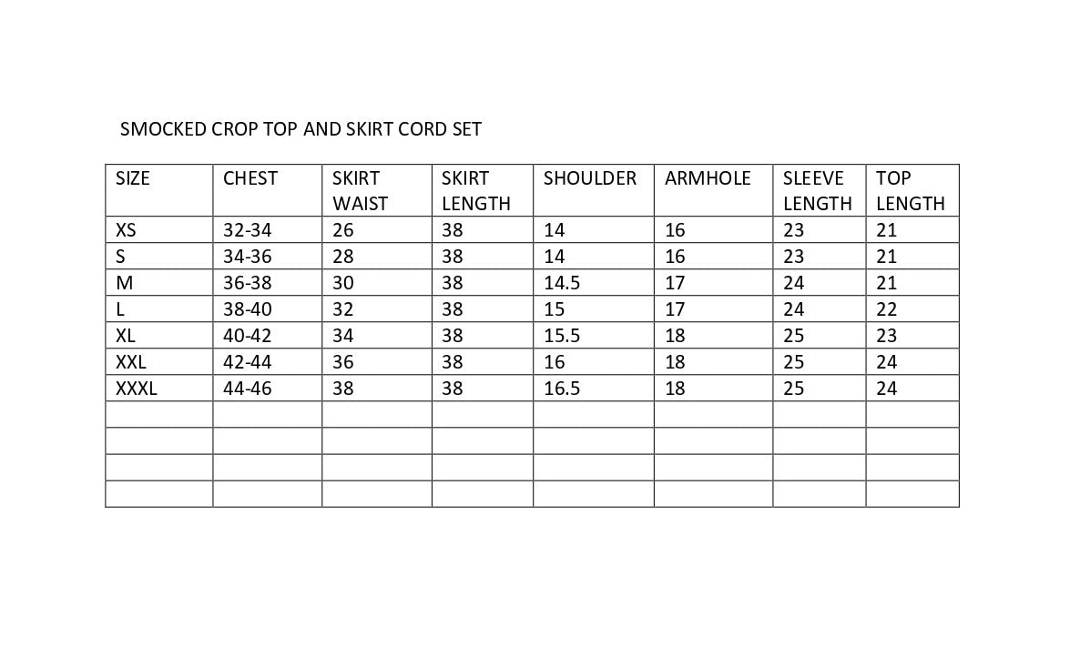 size chart