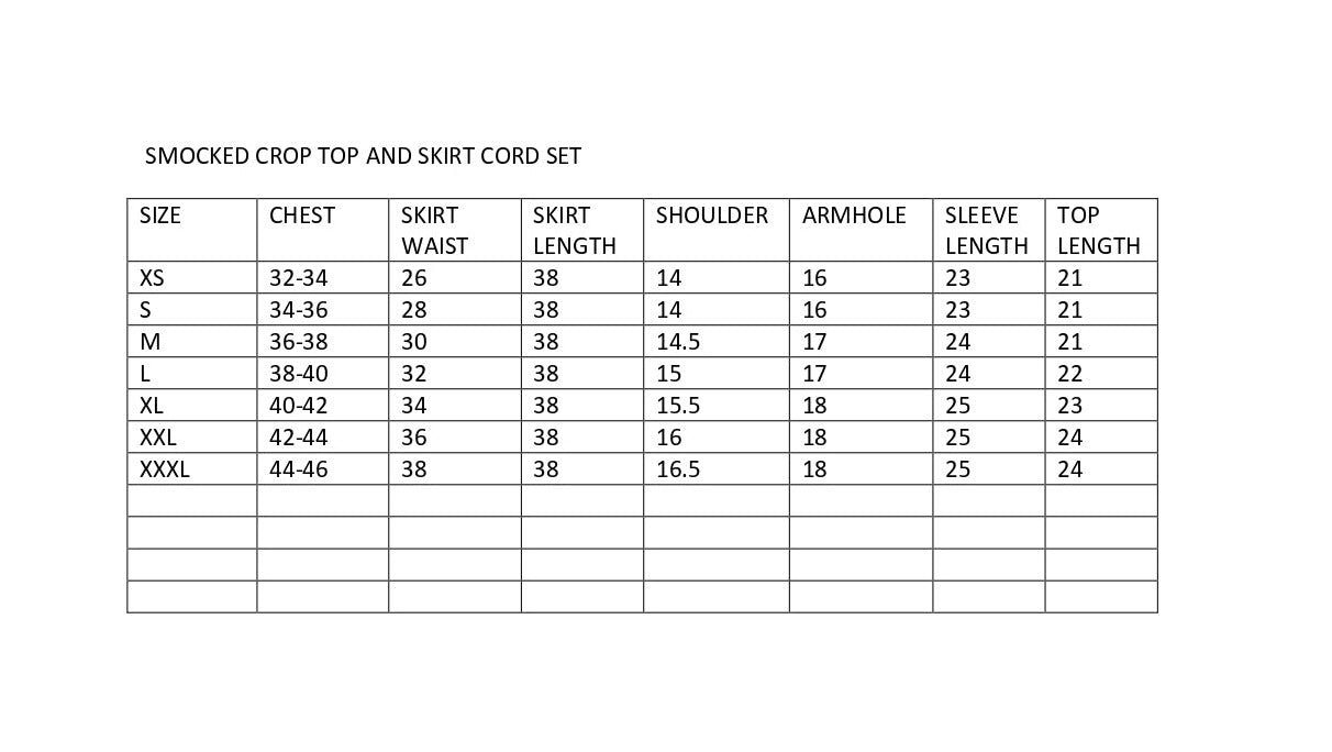 size chart