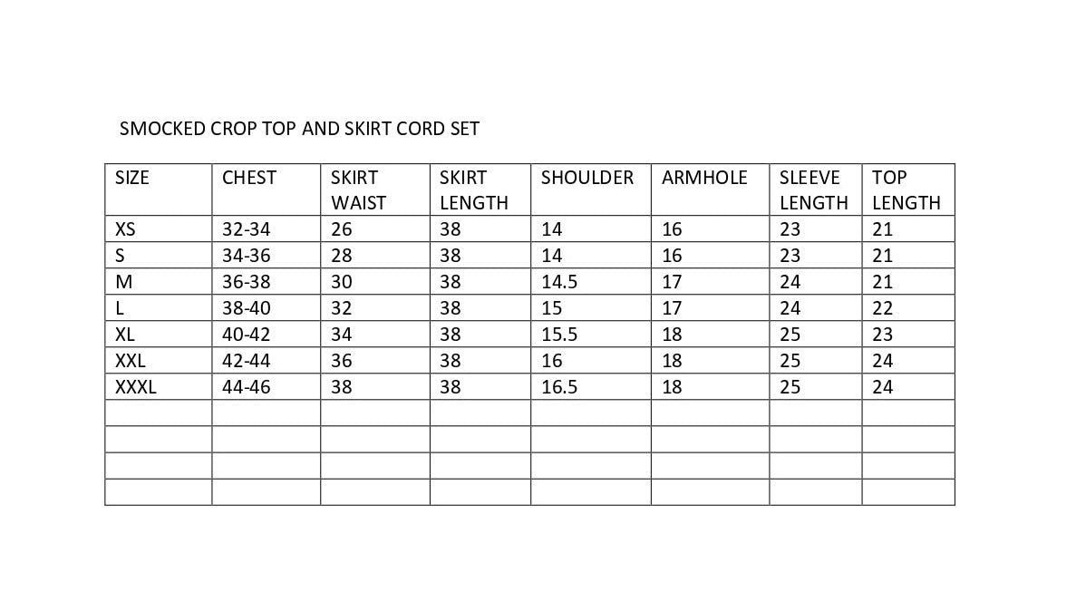 size chart