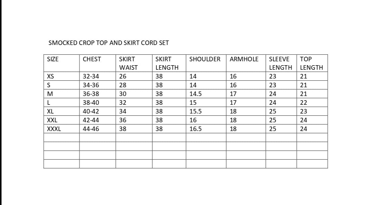 size chart