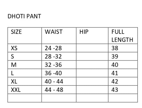 size chart