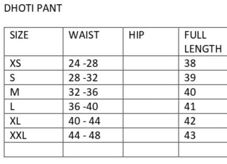 size chart