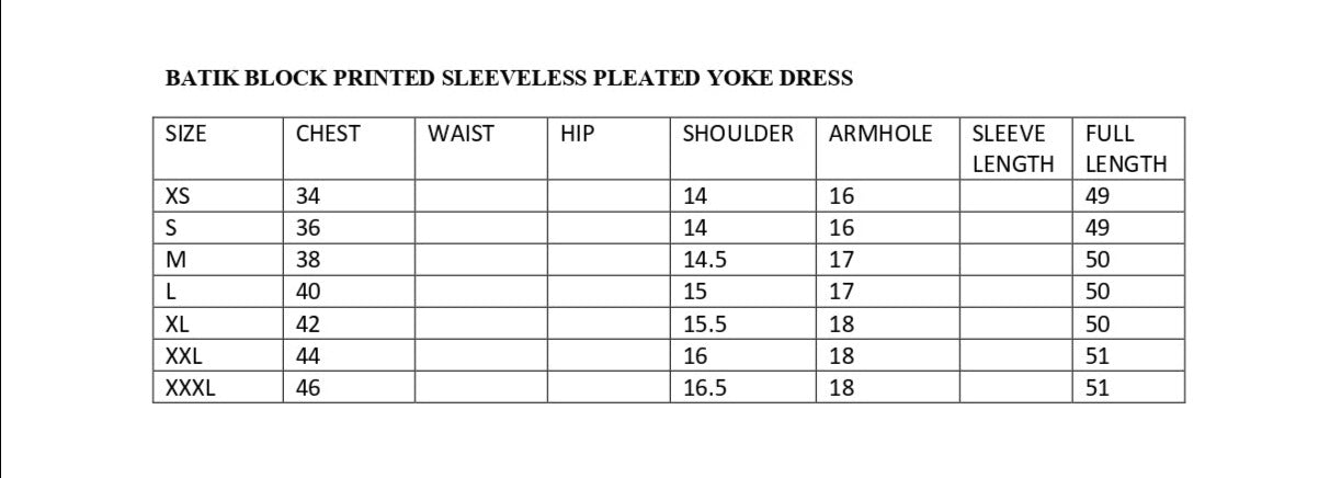 size chart