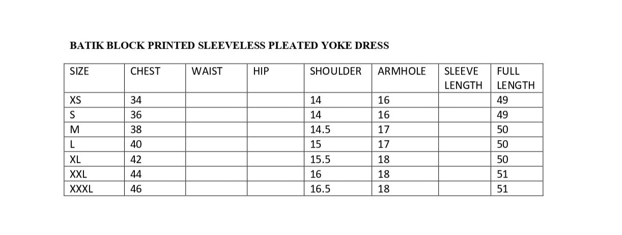 size chart