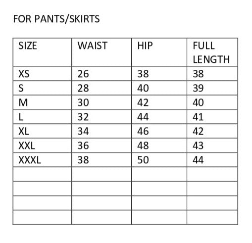 size chart