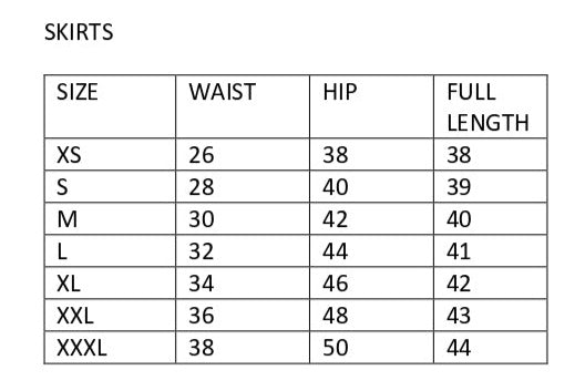 size chart