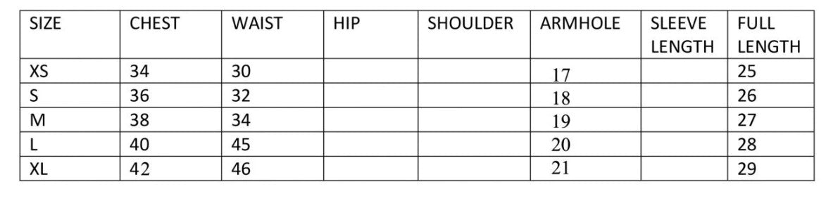 size chart