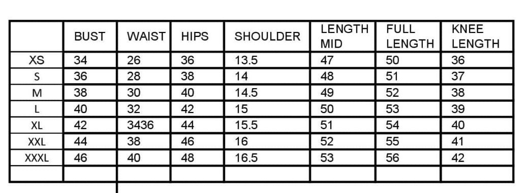 size chart