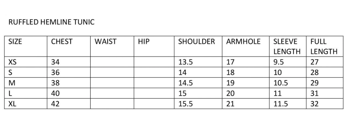 size chart