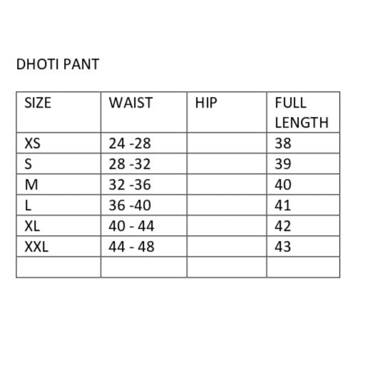 size chart