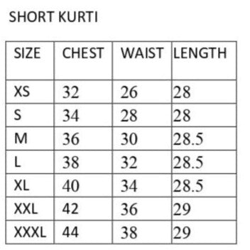 size chart