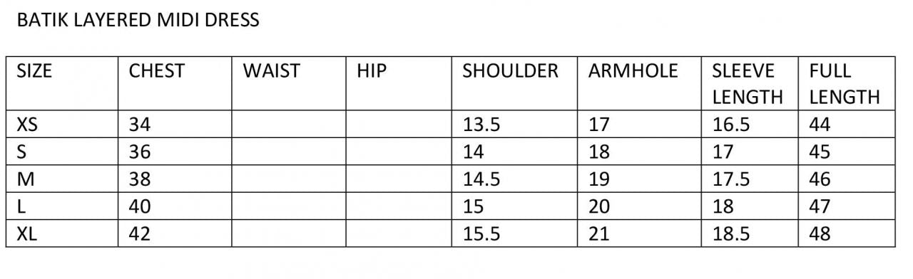size chart