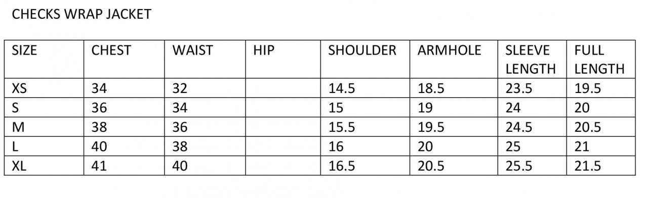 size chart