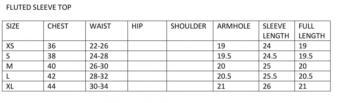 size chart