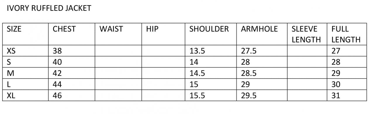 size chart