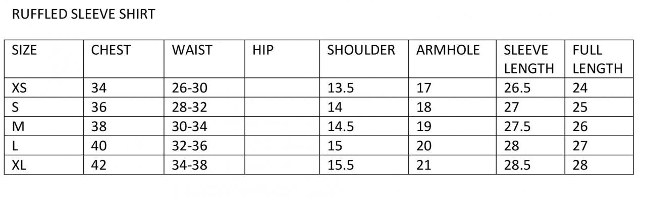 size chart