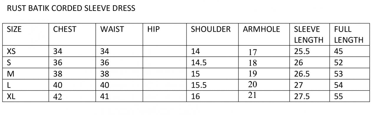 size chart