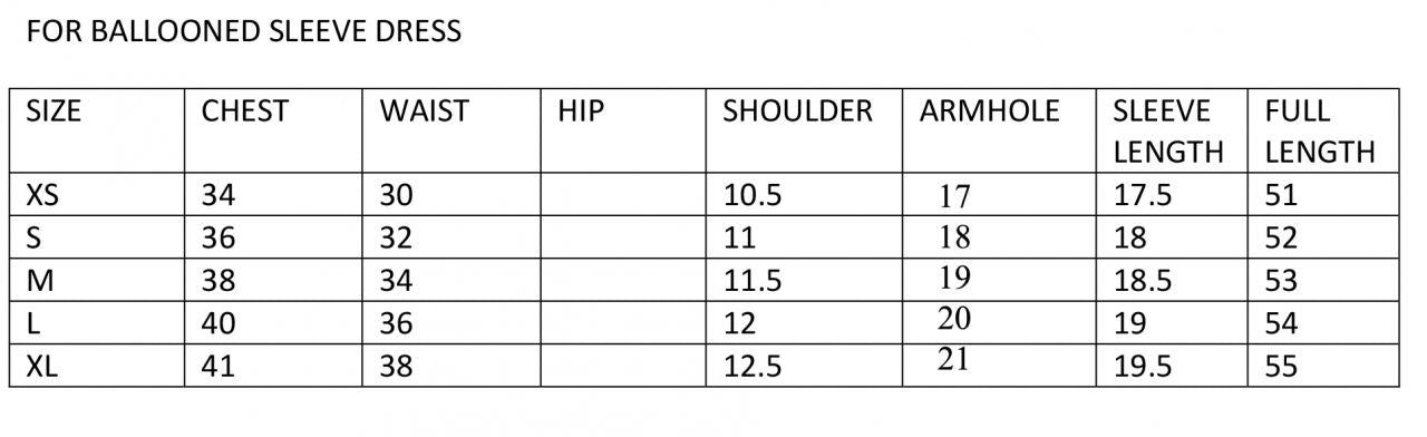size chart