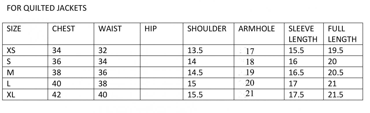 size chart