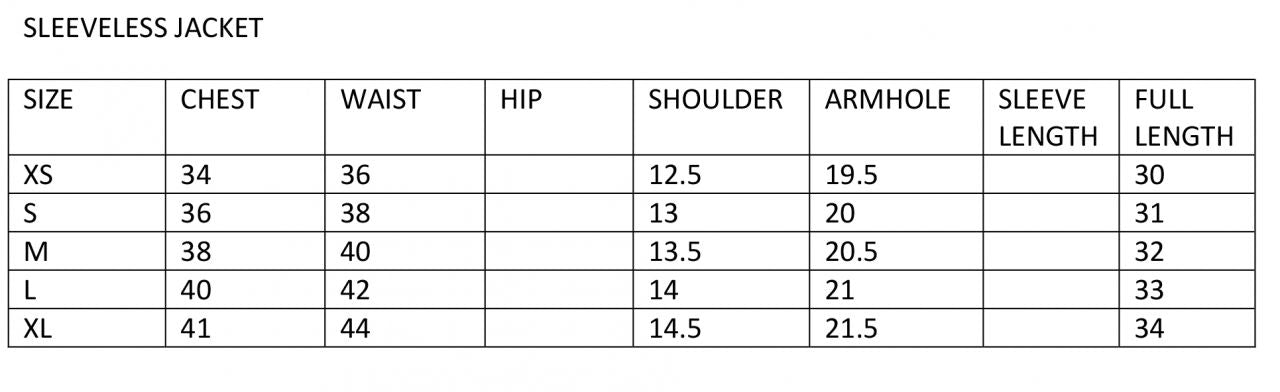 size chart