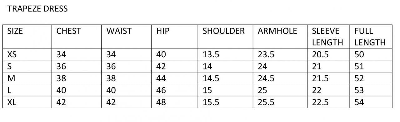 size chart