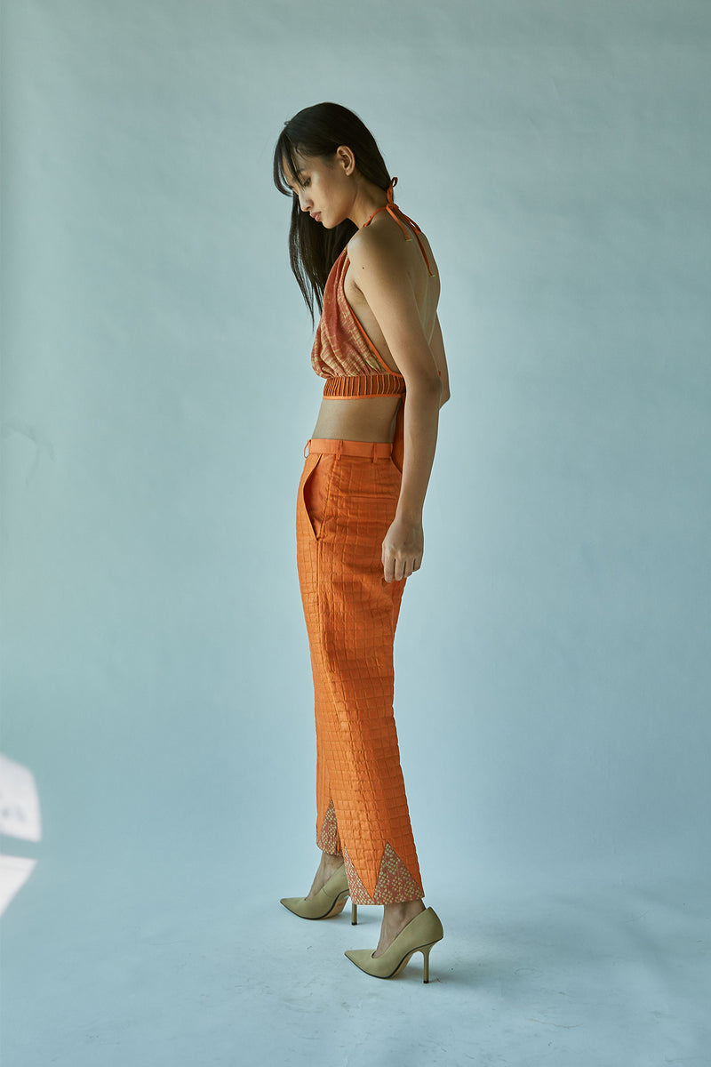 Quilted Rust Pencil Pants