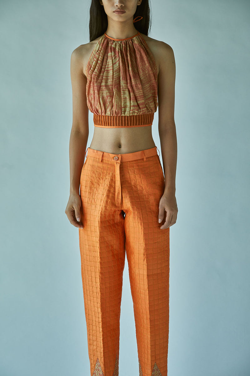 Quilted Rust Pencil Pants